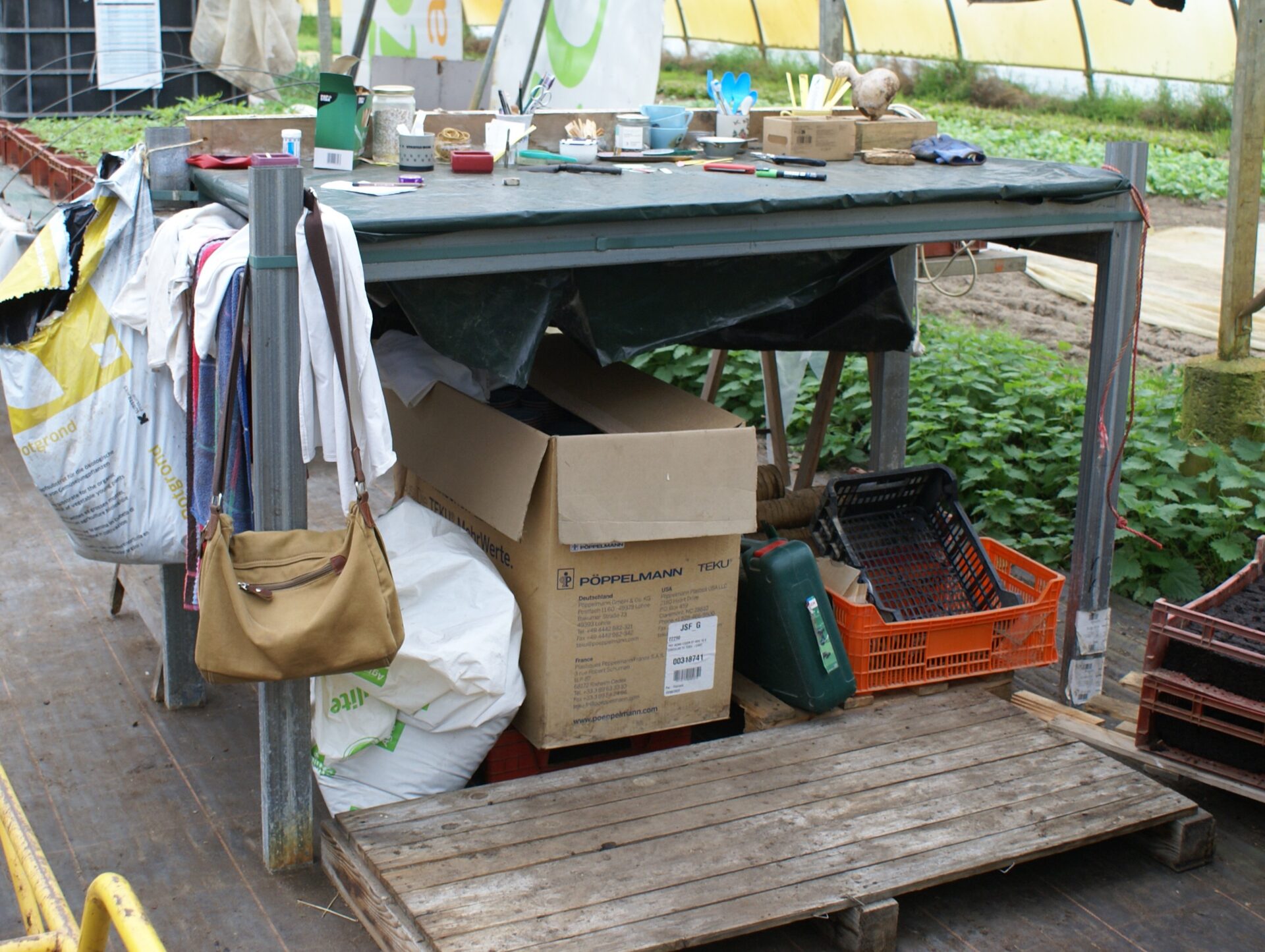 Table à semis avec une hauteur de travail adaptée